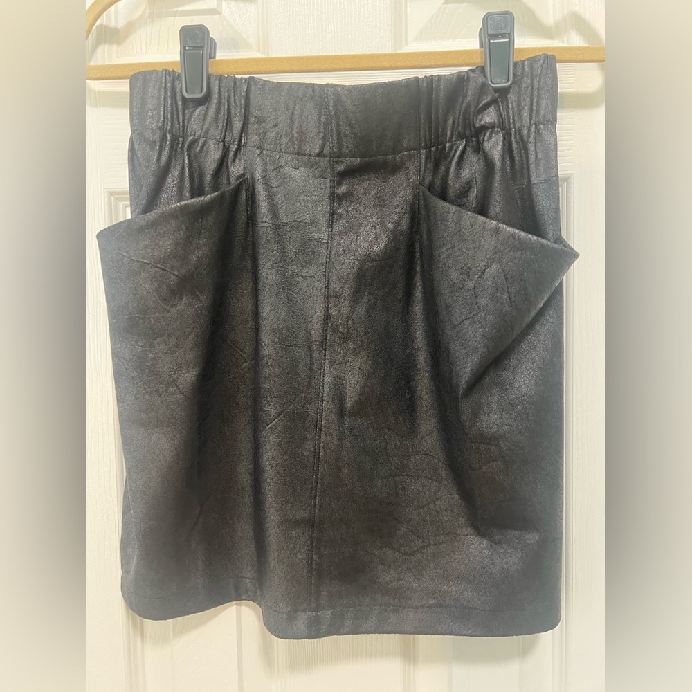David Lerner Shimmering Black A-Line Skirt